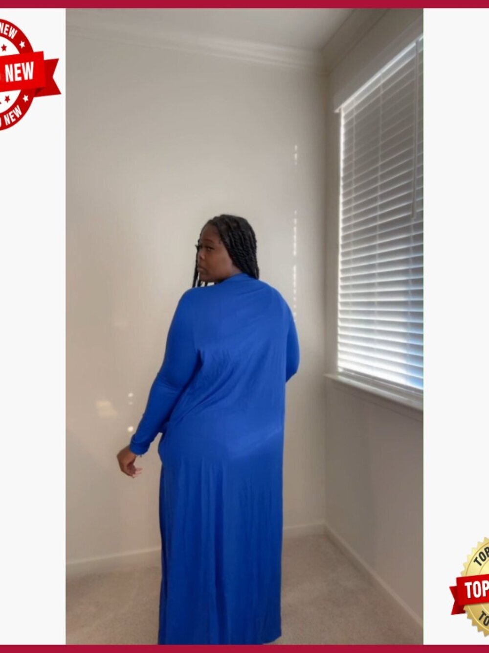 Long Sleeve Lightweight Open Front Maxi Drape Cardigan with Pockets - Picture 7 of 7